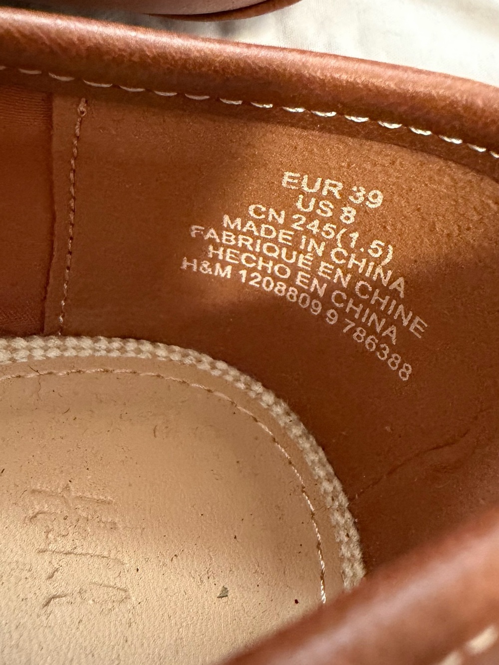 H&M Brown and Cream Leather-Trim Slip-On - Picture 4 of 4